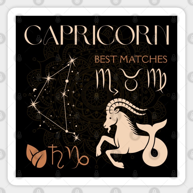 Capricorn Zodiac Sign Horoscope Celestial Art Sticker by TuncGK